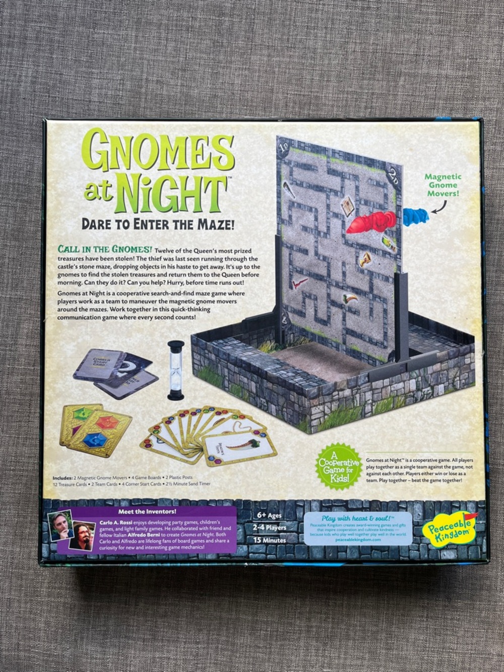 2 Peaceable Kingdom Cooperative Board Games Gnomes at Night & Race to Treasure - Picture 12 of 16